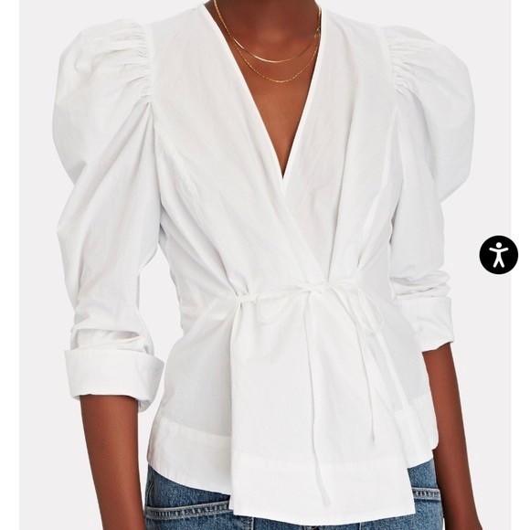 Jason Wu Tops - Jason Wu White Wrap Blouse
